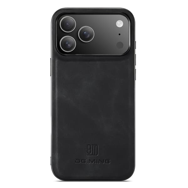 DG MING Premium PU-læder Hybrid Cover til iPhone 18 Pro - Sort Black