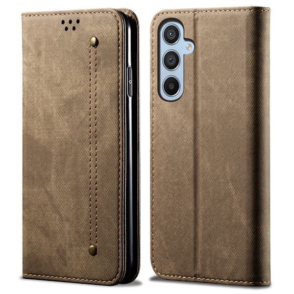 SKALO Samsung A16 Jeans Plånboksfodral - Khaki Khaki