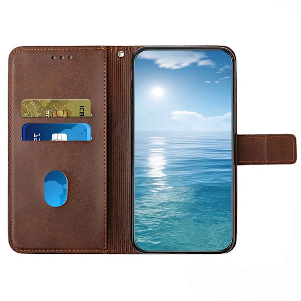SKALO Samsung A23 5G Embossed Plånboksfodral i PU-Läder - Brun Brun