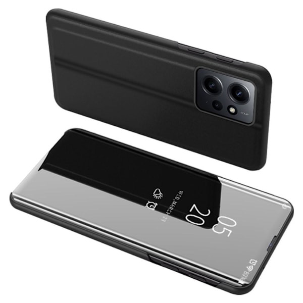 SKALO Xiaomi Redmi Note 12 4G Clear View Mirror Etui - Sort Black