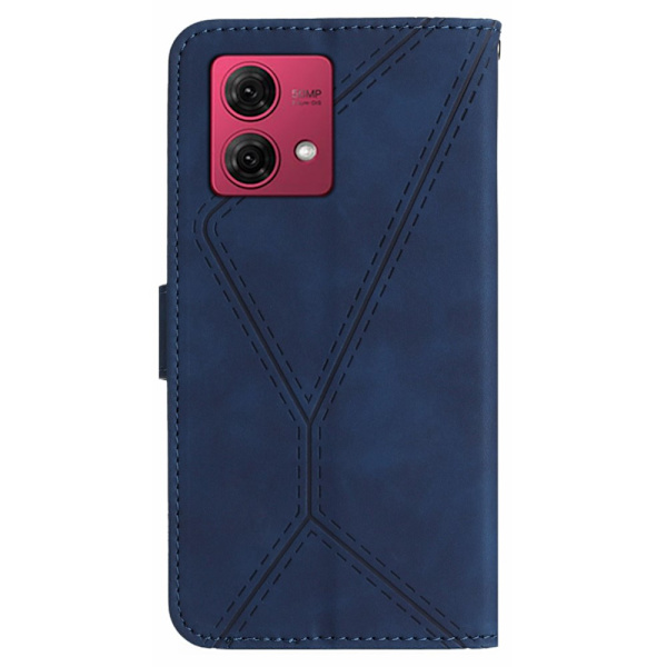 SKALO Motorola Edge 40 Neo 5G Embossed Plånboksfodral i PU-Läder - Blå Blå