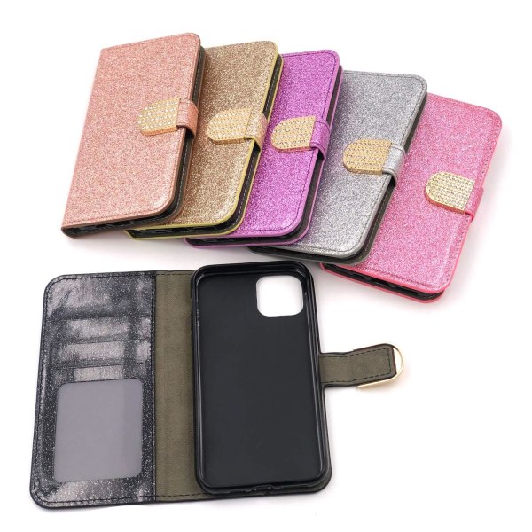 Glitter design Plånboksfodral till iPhone 12 Mini Black