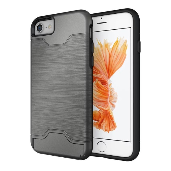 iPhone 6 / 6S | Panser skal | Kortholder - flere farver Silver