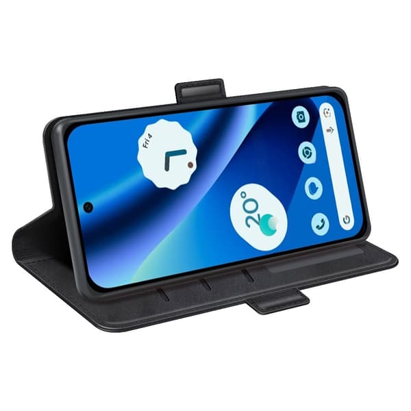 SKALO Premium ID Flip Cover til Google Pixel 10a - Sort Black