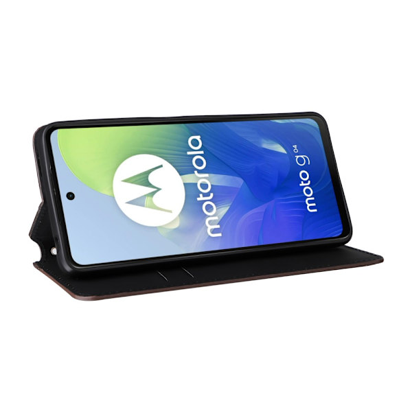 SKALO Motorola Moto G04 Embossed Plånboksfodral i PU-Läder - Brun Brun
