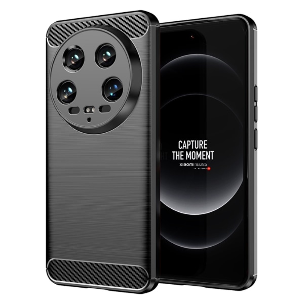 SKALO Xiaomi 14 Ultra 5G Armor Carbon Iskunkestävä TPU suojakuori - Valitse väri Black