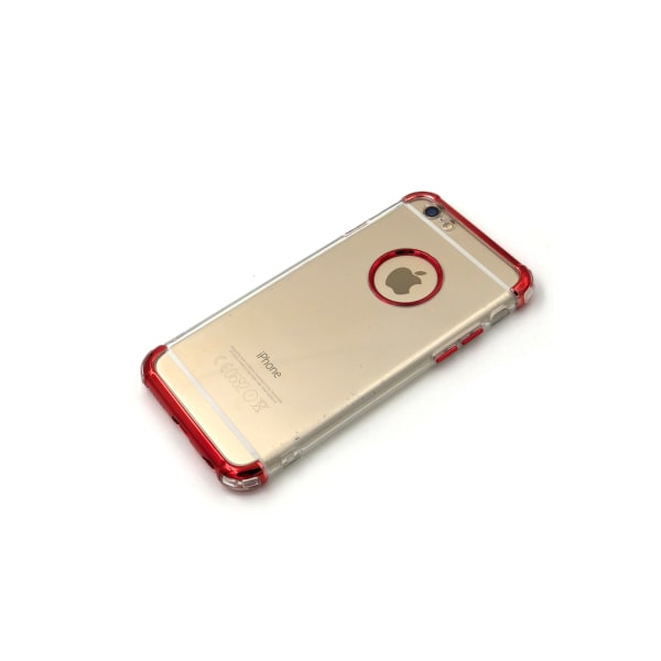 Extra tåligt design silikonskal | färgade kanter iPhone 6/6S - f Röd