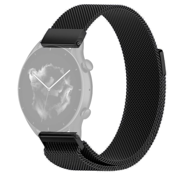 SKALO Milanese Loop til Amazfit GTR 3/GTR 3 Pro - Vælg farve Black