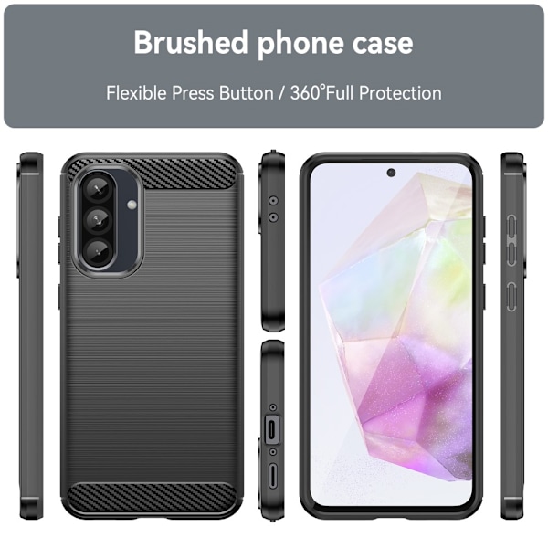 SKALO Samsung A56 5G Armor Carbon Skal - Fler färger Svart
