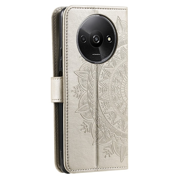 SKALO Xiaomi Redmi A3 Mandala Flip Cover - Guld Gold