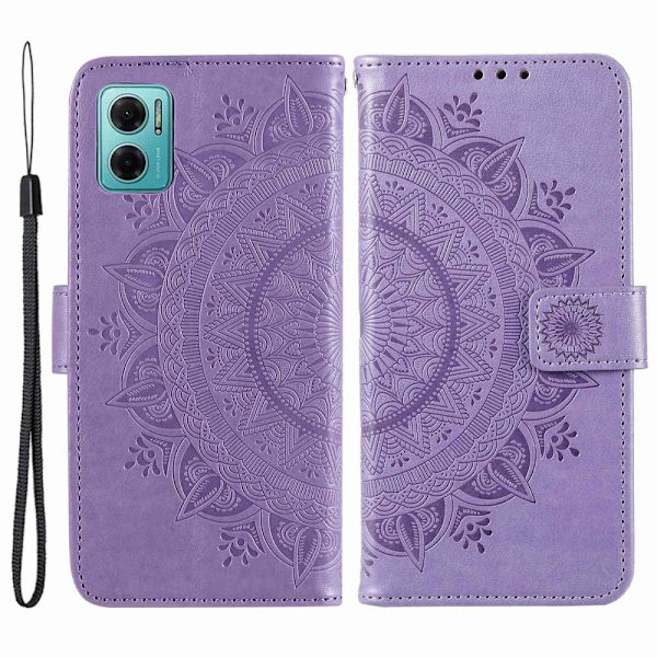 SKALO Xiaomi Redmi 10 5G Mandala Flip Cover - Lilla Purple