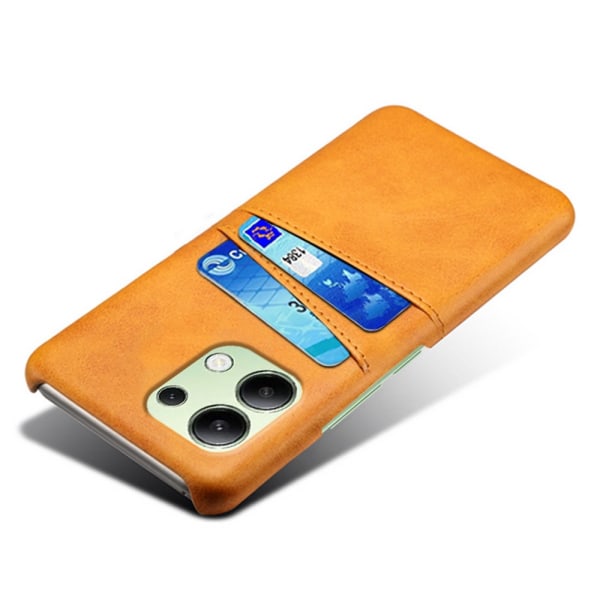 SKALO Xiaomi Redmi Note 13 4G PU-nahkainen Korttikotelo - Ruskea Brown