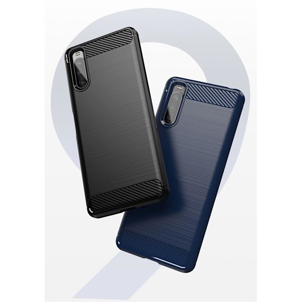 SKALO Sony Xperia 10 III Armor Carbon Stöttåligt TPU-skal - Fler färger Röd