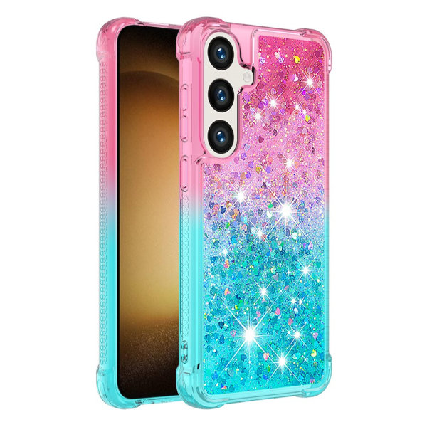 SKALO Samsung S24 Kvicksand Glitter Hjärtan TPU-skal - Rosa-Turk multifärg