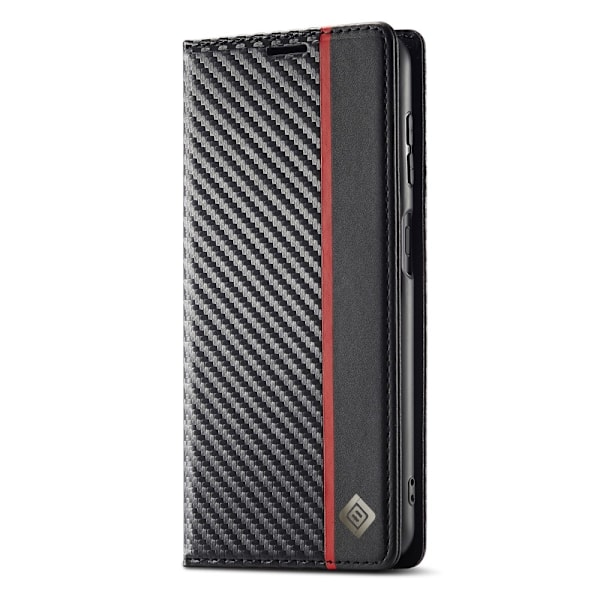 SKALO Samsung S25+ LC.IMEEKE Carbon Fiber Lompakkokotelo - Musta Black