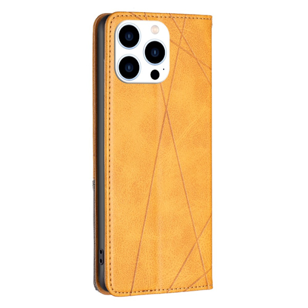 iPhone 15 Pro BINFEN COLOR Embossed Plånboksfodral - Gul Gul