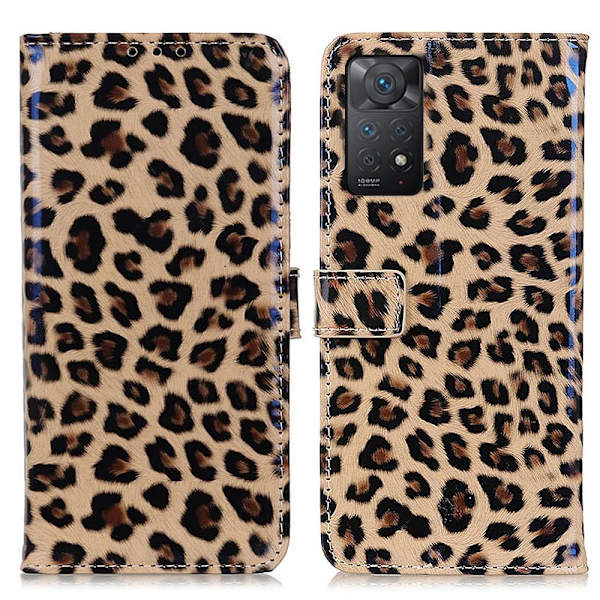 SKALO Xiaomi Redmi Note 11 Pro Leopardmønstret pungetui i PU-læder Multicolor