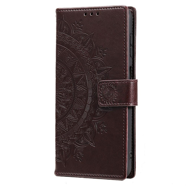 SKALO Samsung S22 Mandala Plånboksfodral - Mörkbrun Dark brown