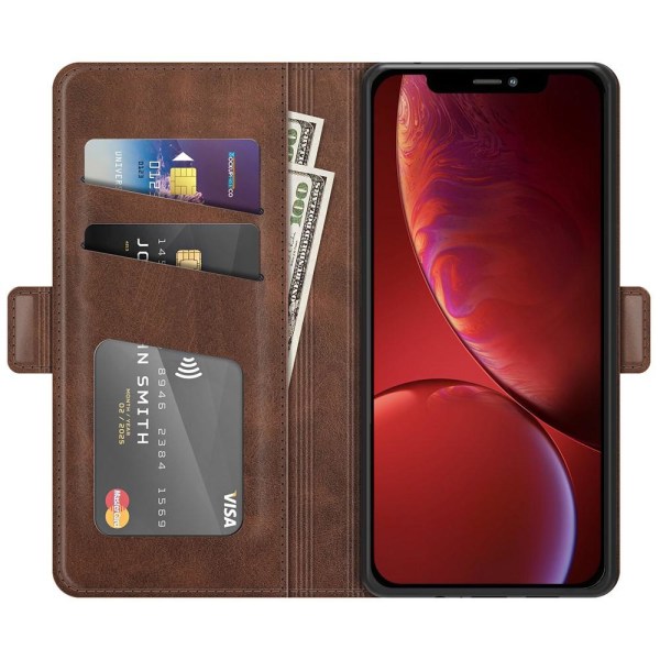 SKALO iPhone 13 Mini Premium Wallet Cover - Mørkebrun Dark brown