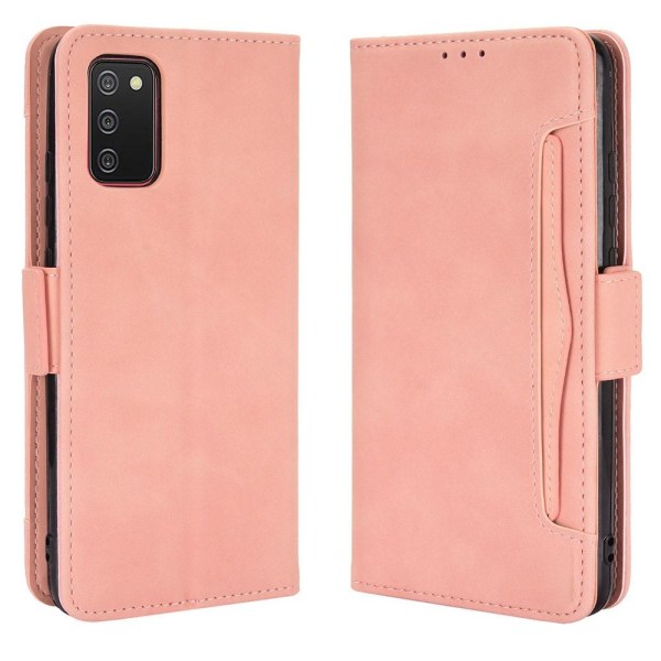 SKALO Samsung A02s / A03s 6-paikkainen lompakkokotelo - vaaleanpunainen Pink