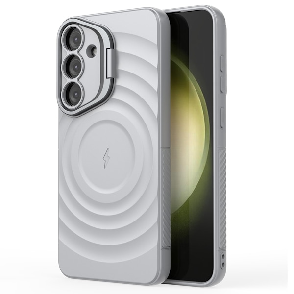 SKALO Samsung S25+ Ripple Texture Suojakuori - Harmaa Grey