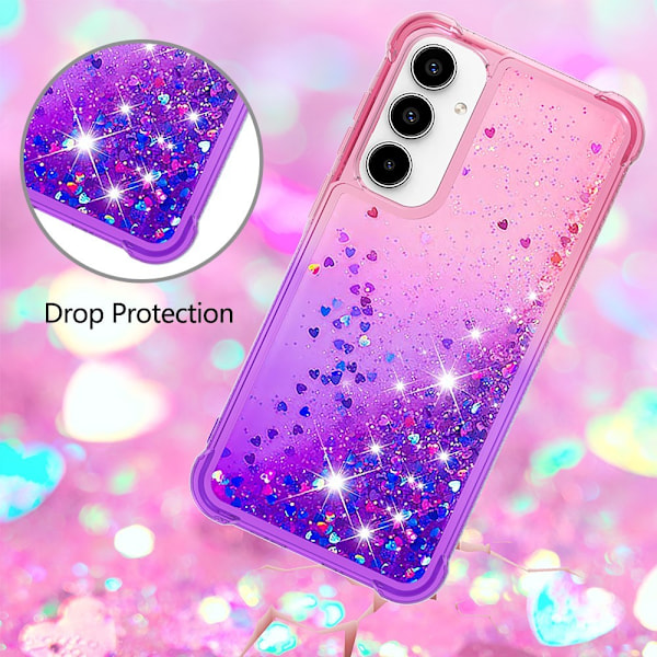 SKALO Samsung A56 5G Kviksand Glitter Cover - Pink-Lilla Multicolor