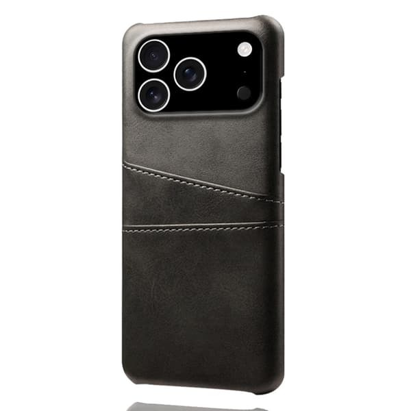SKALO PU-Læder Kortholder Cover til iPhone 18 Pro - Sort Black