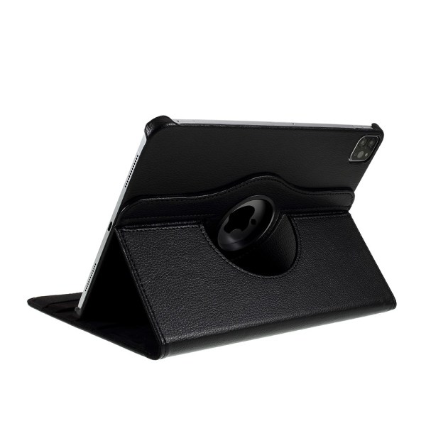 SKALO iPad Pro 12.9 (Gen 4/5/6) 360 Litchi Flip Cover - Sort Black