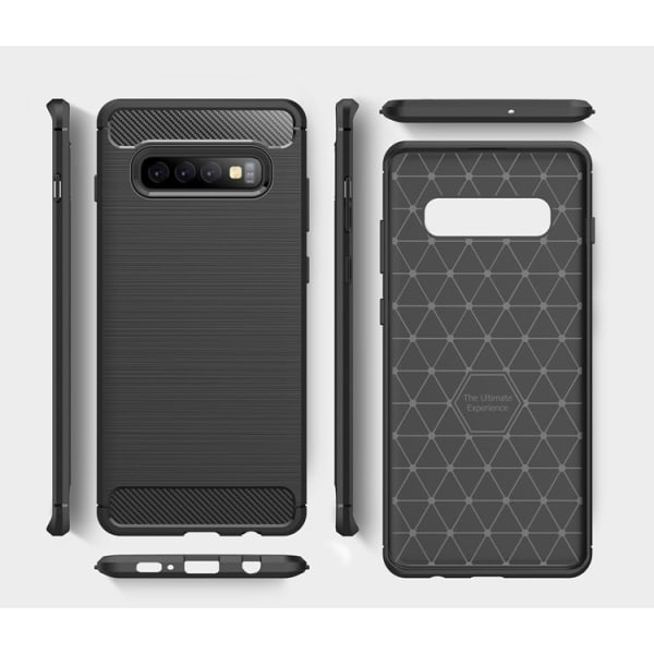 SKALO Samsung S10 Armor Carbon Stöttåligt TPU-skal - Fler färger Röd