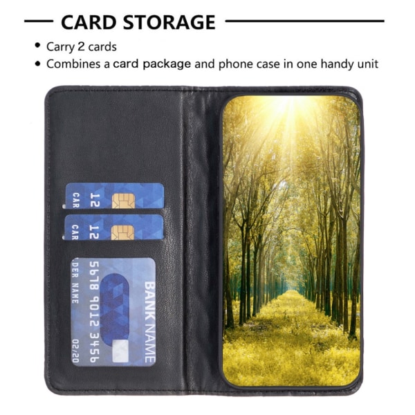 SKALO Samsung A15 4G BINFEN COLOR Big Wallet Quiltat Plånbok - Svart Svart