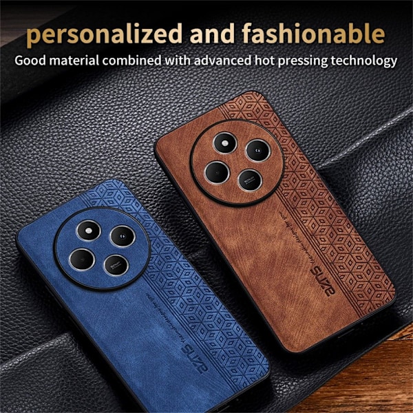 SKALO Xiaomi Redmi 14C AZNS PU læder Cover - Sort Black