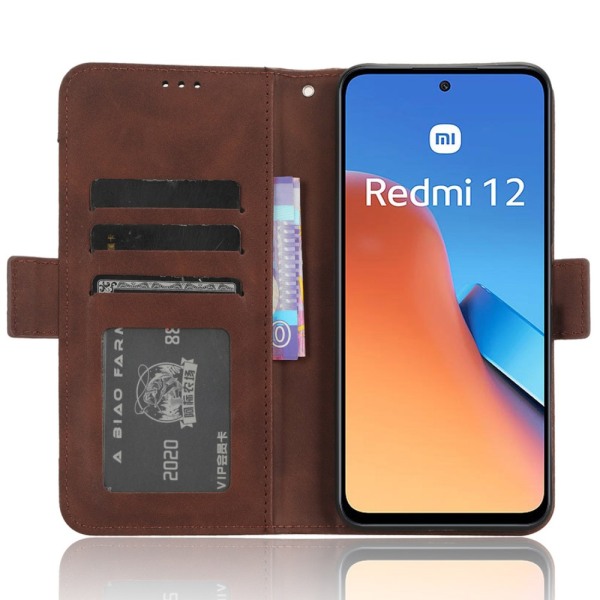 SKALO Xiaomi Redmi 12 4G/5G 6-FACK Plånboksfodral - Brun Brun
