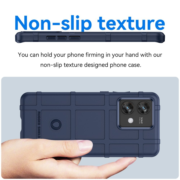 SKALO Motorola Edge 40 Neo 5G Rugged Shield iskunkestävä TPU suojakuori Blue