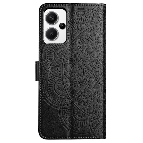 SKALO Xiaomi Redmi Note 13 Pro+ Mandala lompakkokotelo - Musta Black
