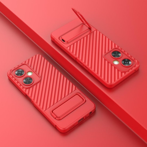 SKALO OnePlus Nord CE 3 Lite 5G Twill 2.0 TPU-kuori telineellä - Red