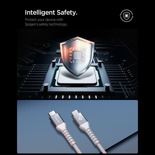 Spigen EB10010CCA Essential USB-C-kabel 100W 1m - Hvid White