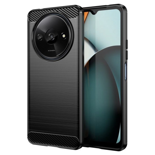 SKALO Xiaomi Redmi A3 Armor Carbon Iskunkestävä TPU suojakuori - Black