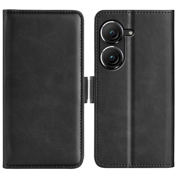 SKALO Asus Zenfone 9 5G Premium Wallet Lompakkokotelo - Musta Black
