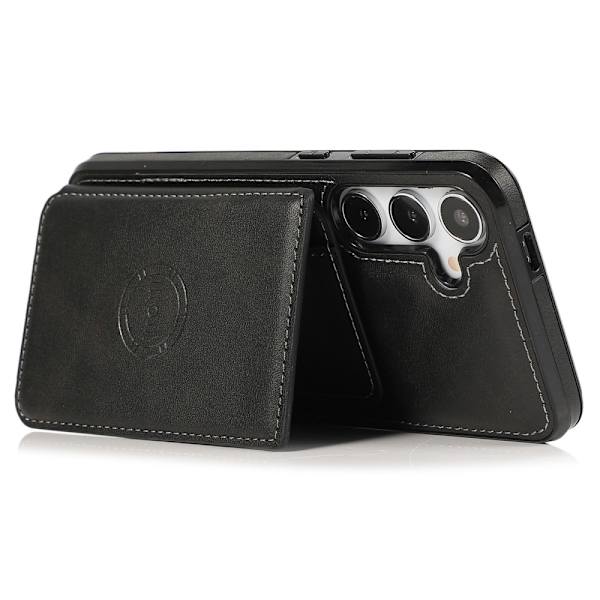 SKALO Samsung S24 PU-læder Cover med Pung - Sort Black