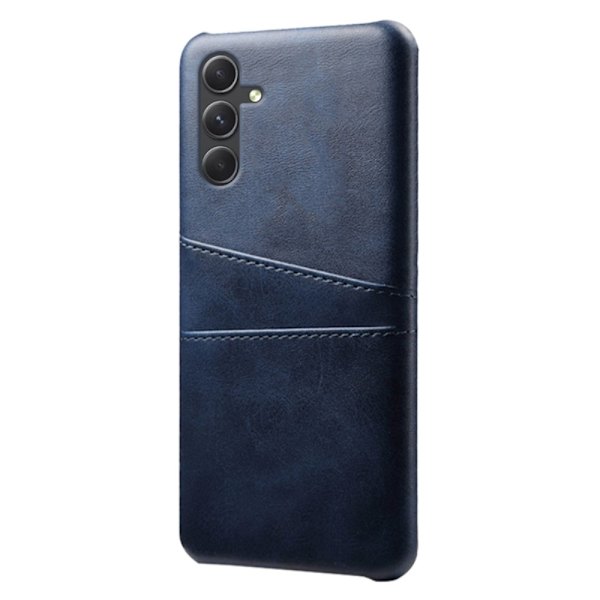SKALO Samsung A35 5G PU-nahkainen Korttikotelo - Sininen Blue