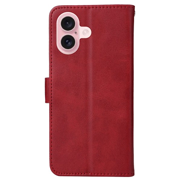 SKALO iPhone 16 PU-nahkainen Lompakkokotelo - Valitse väri Red