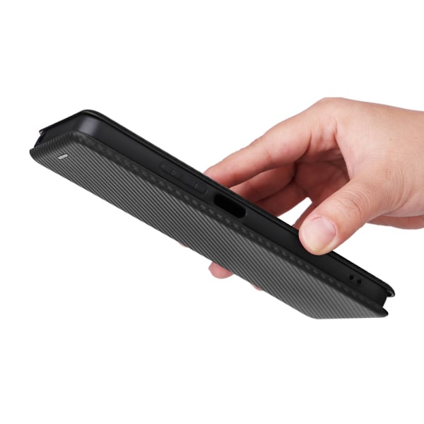 SKALO Xiaomi Redmi 13C 4G Carbon Fiber Pungetui - Sort Black