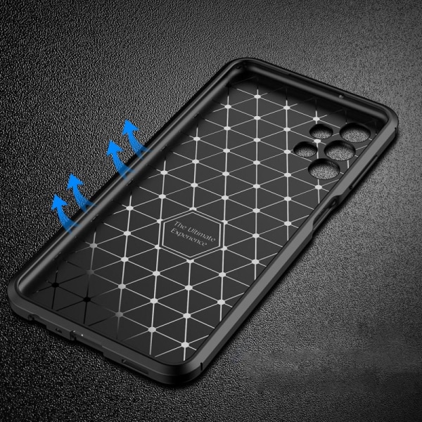 SKALO Samsung A13 4G Carbon Fiber TPU-suojakuori - Musta Black