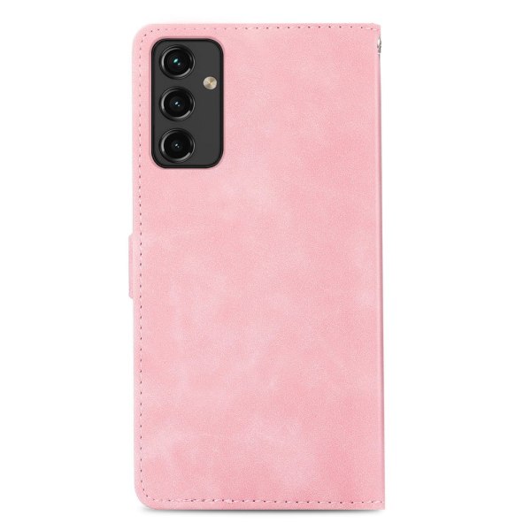 SKALO Samsung A14 4G/5G Big Wallet Flower Lompakkokotelo - Pinkk Pink