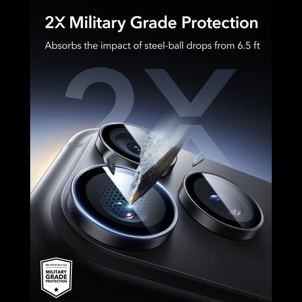 ESR Armorite Camera Protector Kamerabeskyttelse i Hærdet glas til iPhone 18 Pro - Sort Black