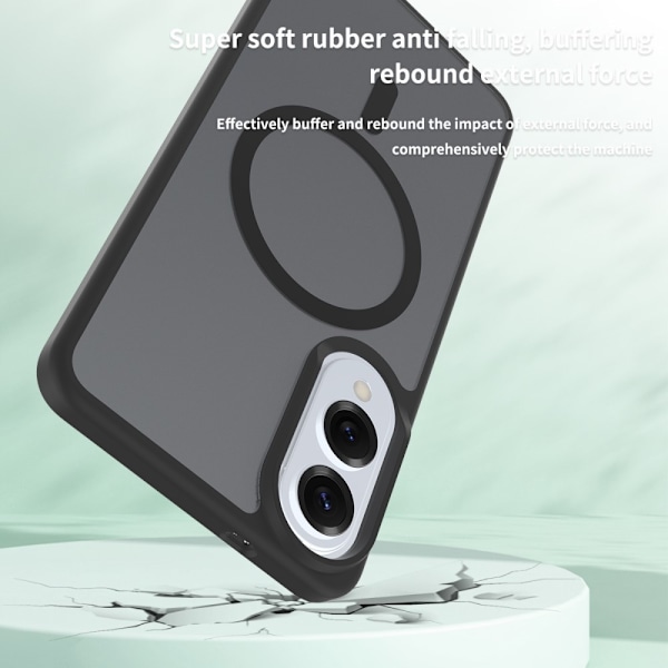 SKALO Samsung S25 Edge Skin-touch Hybrid Suojakuori - Musta Black