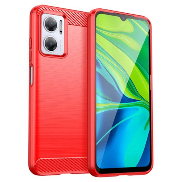 SKALO Xiaomi Redmi 10 5G Armor Carbon Stødsikker TPU-cover - Vælg farve Red