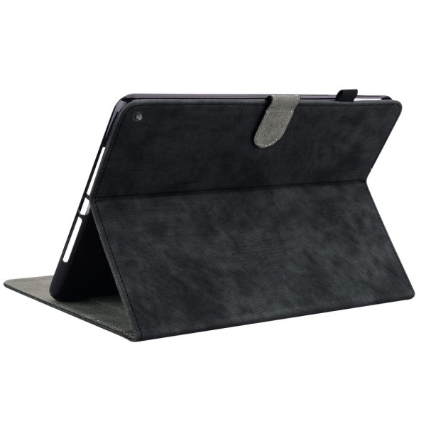 SKALO Amazon Fire HD 10/10 Plus (2021) Cute Tiger PU-nahkainen Lompakkokotelo - Musta Black