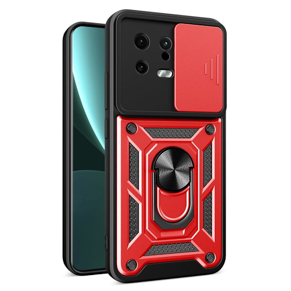 SKALO Xiaomi 13 5G Armor hybridi metallirengas kameran liukusäädin - - Punainen Red
