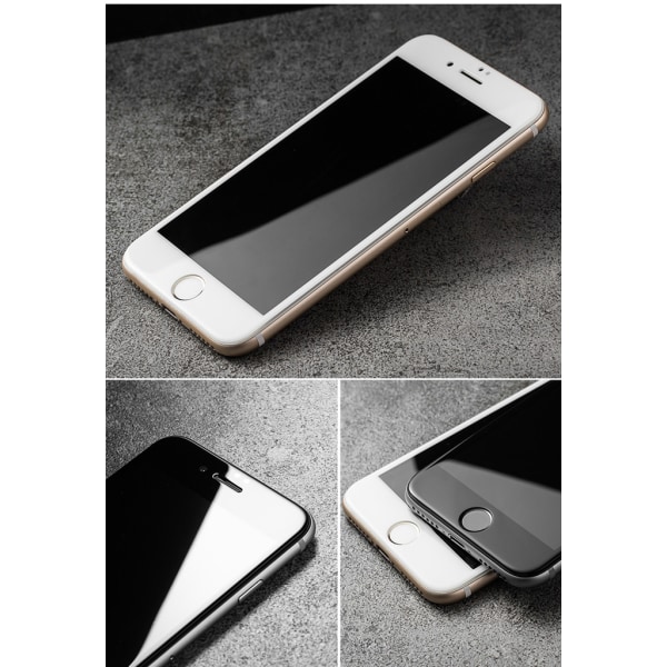 SKALO iPhone 7/8 Plus Heltäckande Skärmskydd Härdat Glas - Svart Svart
